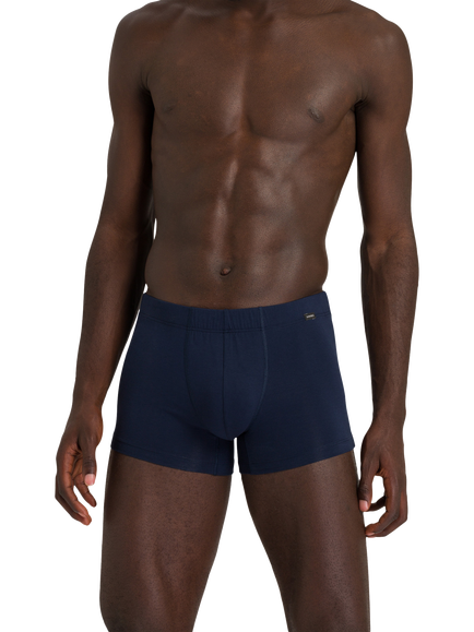 Hanro Stretch Cotton Essentials Trunks, Pack of 2 - view 2, Light Melange/Navy