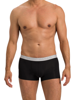 Hanro Cotton Essentials Trunks, Pack of 2, Black, Black