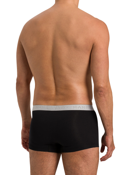 Hanro Cotton Essentials Trunks, Pack of 2, Black - view 2, Black