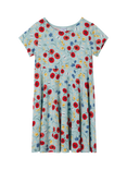 Polarn O. Pyret Kids' Poppy Print Short Sleeve Dress, Blue