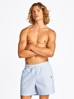 Tommy Hilfiger Drawstring Waist Striped Swim Shorts, Blue/Multi, Blue/Multi