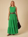 Nobody's Child Astrid Sleeveless Tiered Cotton Maxi Dress, Green