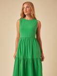 Nobody's Child Astrid Sleeveless Tiered Cotton Maxi Dress, Green