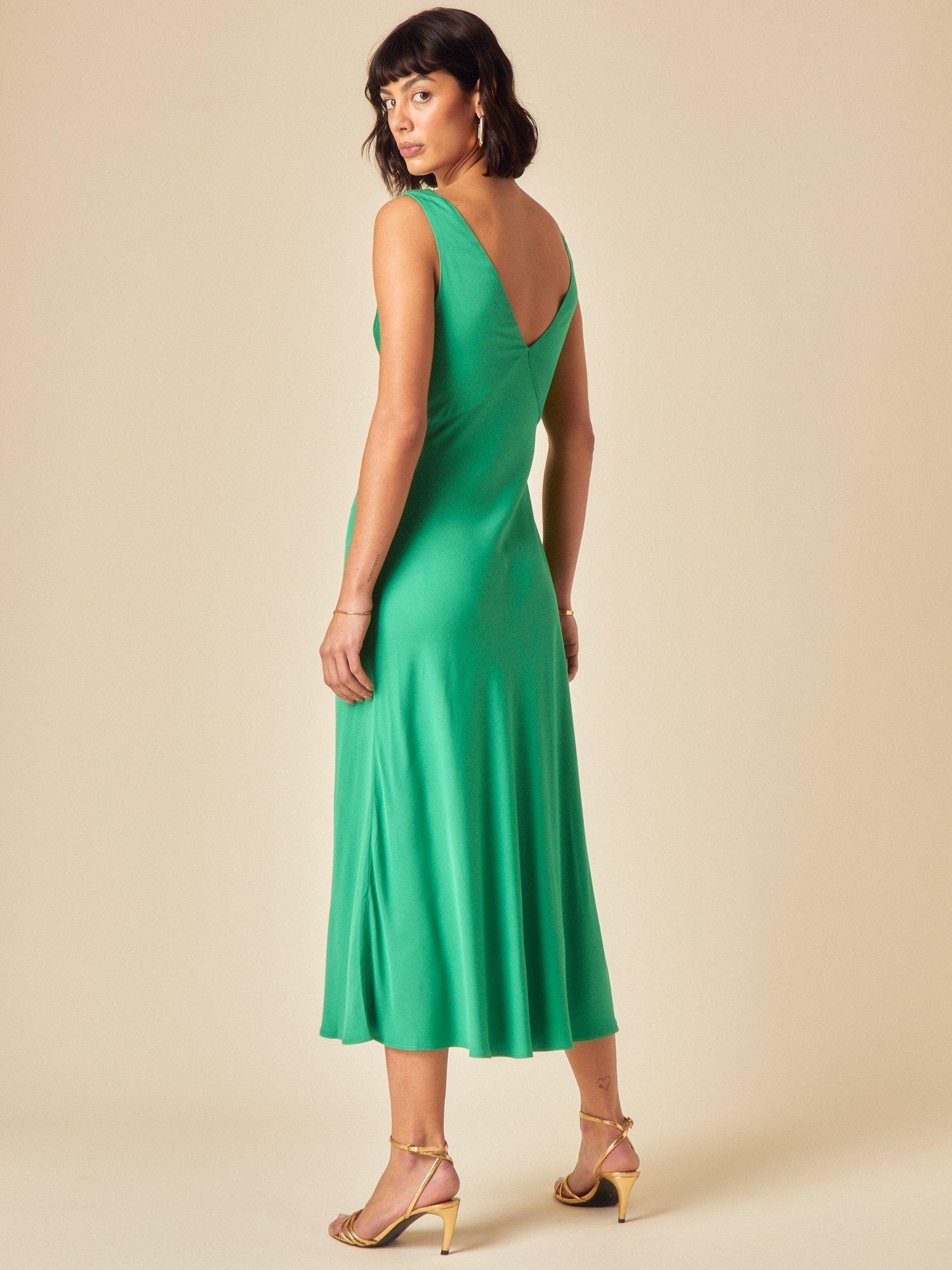 Product image 5 of 5, which shows Nobody's Child Athena Sleeveless Midi Dress, Green, 6