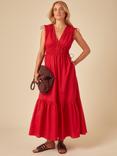 Nobody's Child Ianthe Sleeveless Cotton Midi Dress, Red