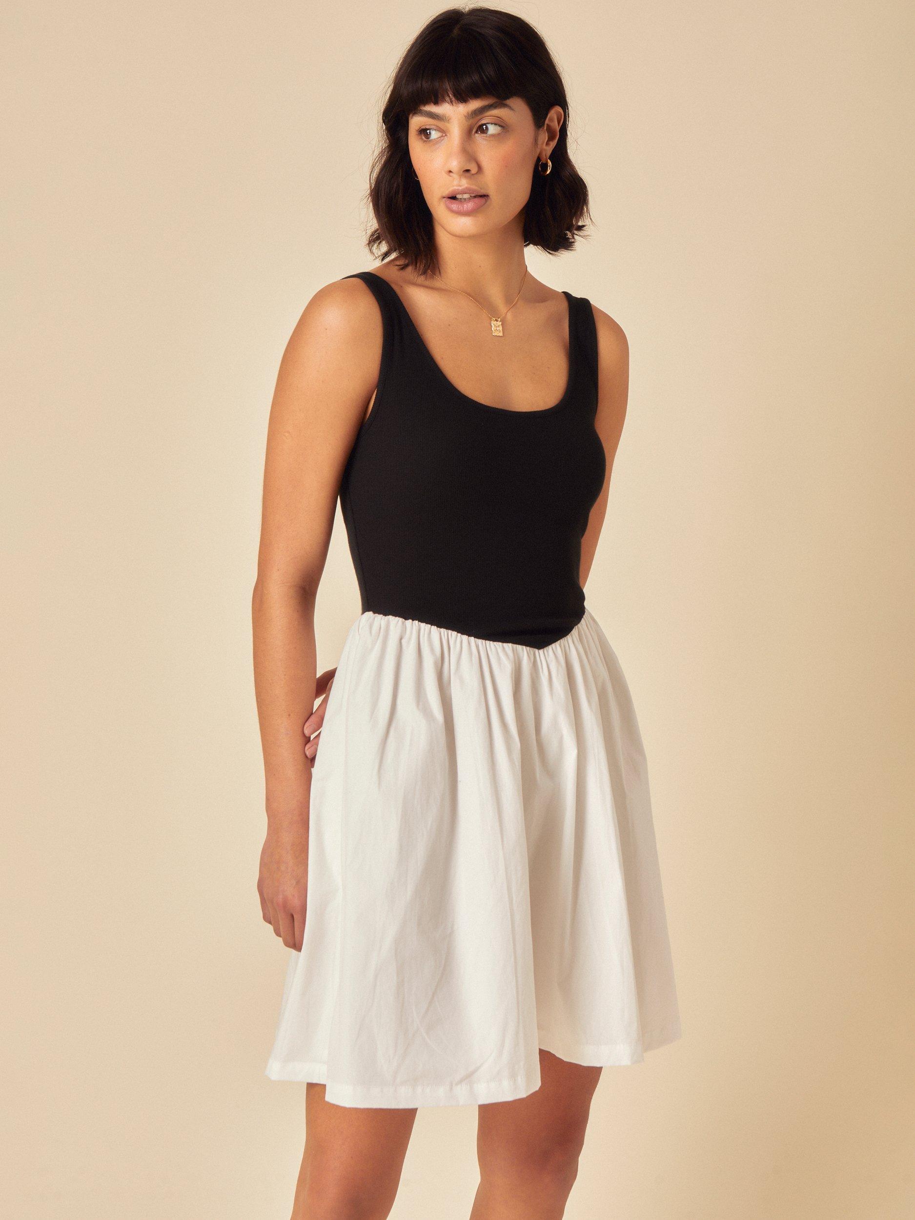 Product image 1 of 4, which shows Nobody's Child Strappy Angled Seam Organic Cotton Rich Mini Dress, Multi, 6