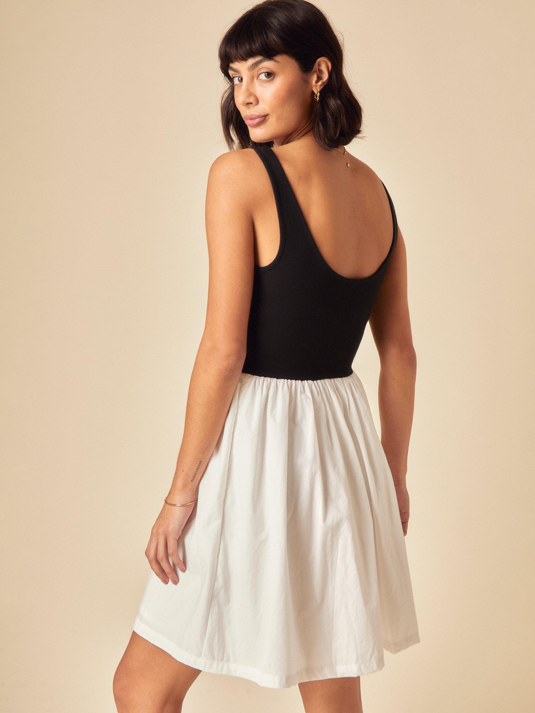 Product image 4 of 4, which shows Nobody's Child Strappy Angled Seam Organic Cotton Rich Mini Dress, Multi, 6