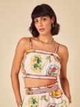 Nobody's Child Chai Vintage Print Crop Top, Multi