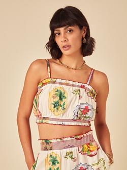 Nobody's Child Chai Vintage Print Crop Top, Multi - view 2, Multi