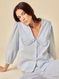 Nobody's Child Emmie Drop Collar Cotton Blouse, Light Blue