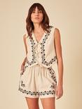 Nobody's Child Rosie Embroidered Shorts, Beige