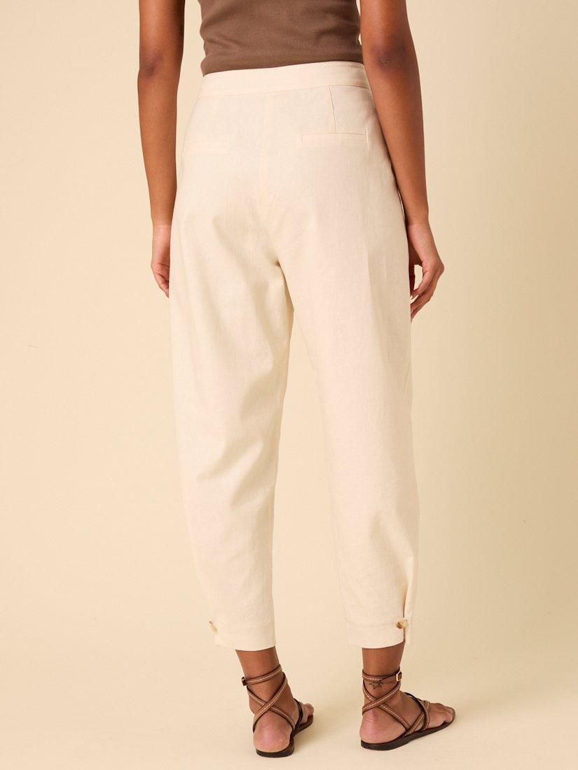Product image 5 of 5, which shows Nobody's Child Liam Barrel Leg Trousers, Cream, 6