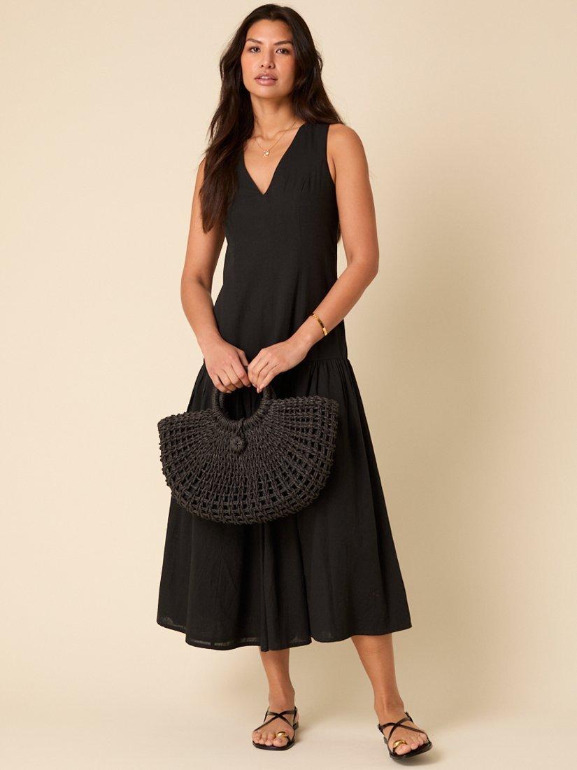 Product image 1 of 4, which shows Nobody's Child Calla Smock Midi Dress, Black, 6