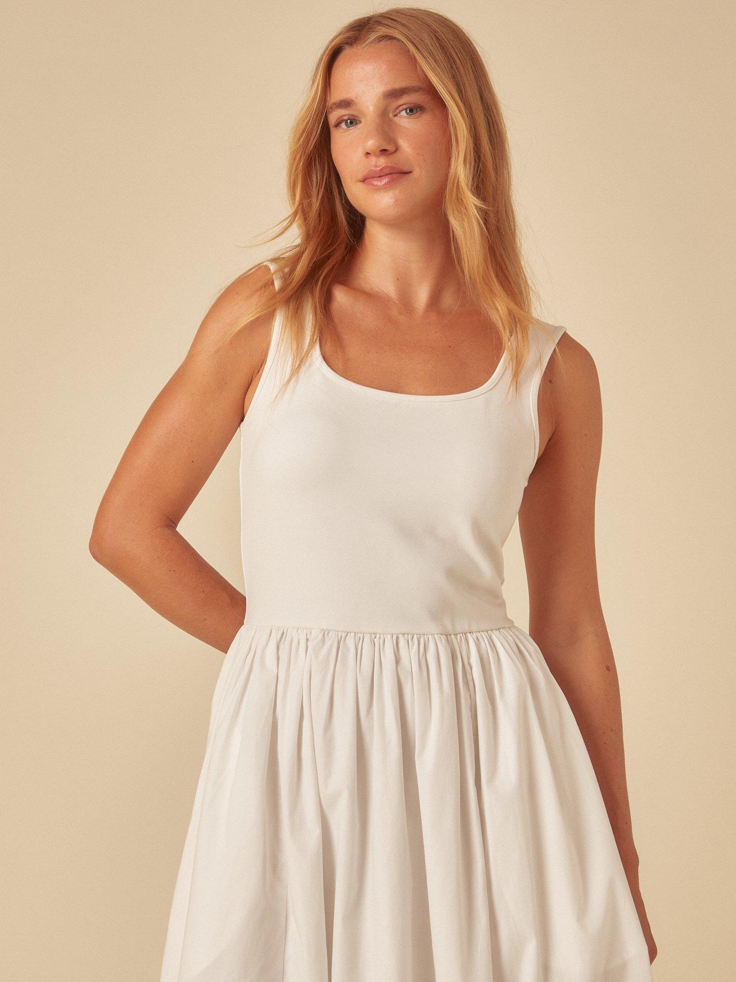 Product image 3 of 4, which shows Nobody's Child Colorado Square Neck Midi Dress, White, 6