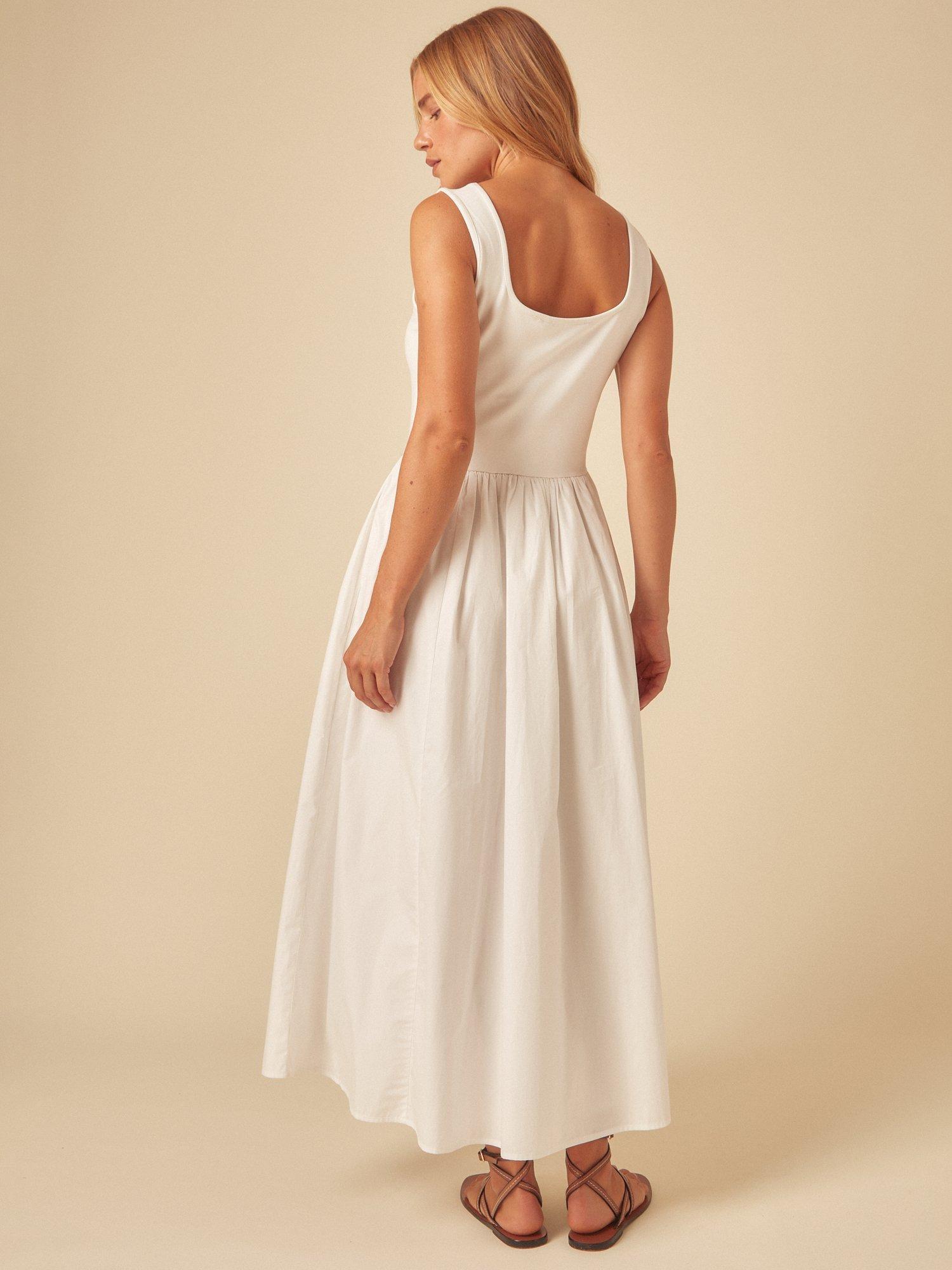 Product image 4 of 4, which shows Nobody's Child Colorado Square Neck Midi Dress, White, 6