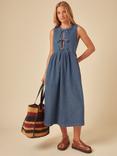 Nobody's Child Eden Tie Front Pure Organic Cotton Denim Dress, Denim