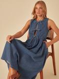 Nobody's Child Eden Tie Front Pure Organic Cotton Denim Dress, Denim