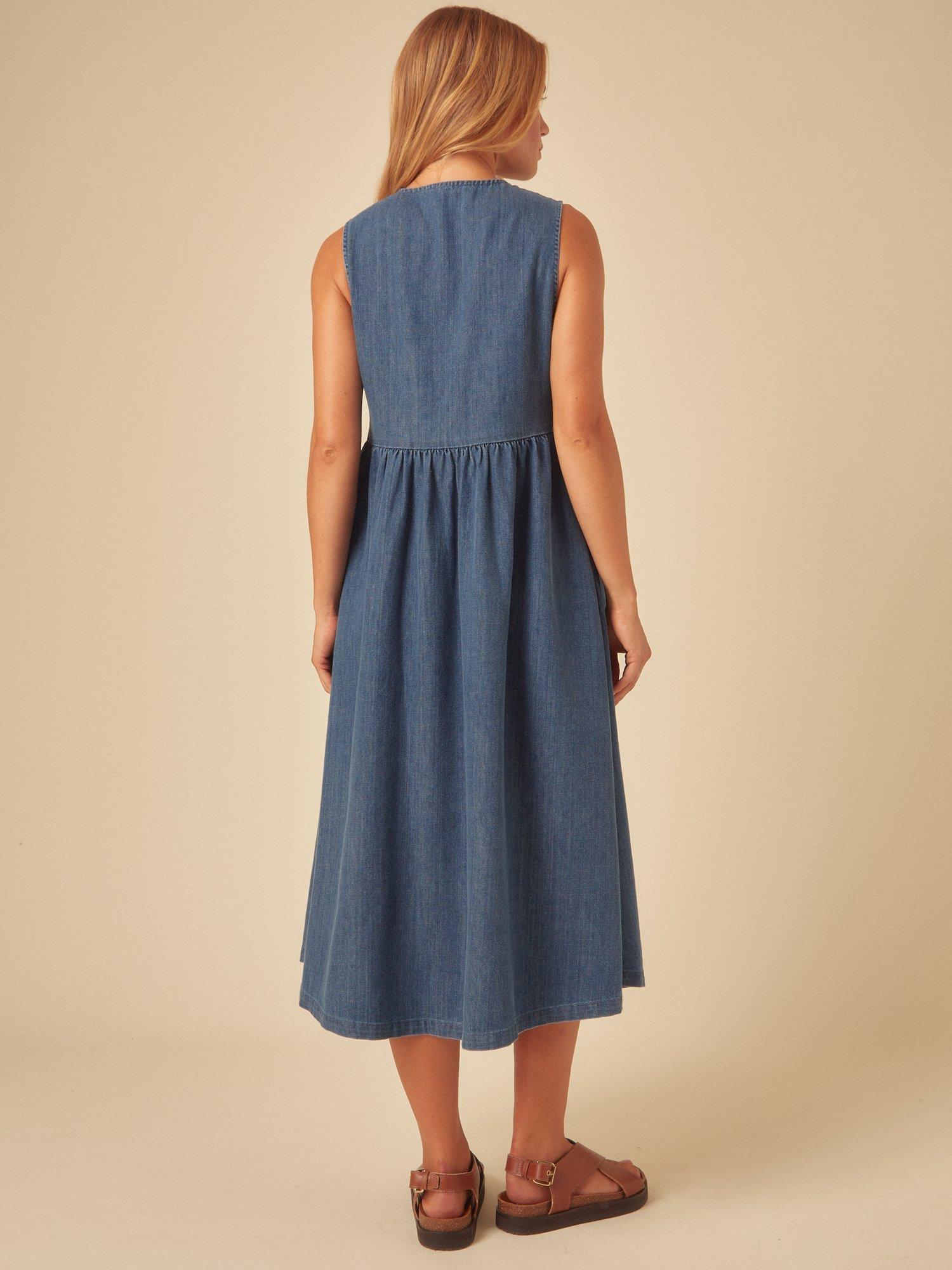 Product image 4 of 5, which shows Nobody's Child Eden Tie Front Pure Organic Cotton Denim Dress, Denim, 6