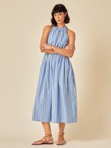 Nobody's Child Senna Stripe Midi Dress, Blue/White