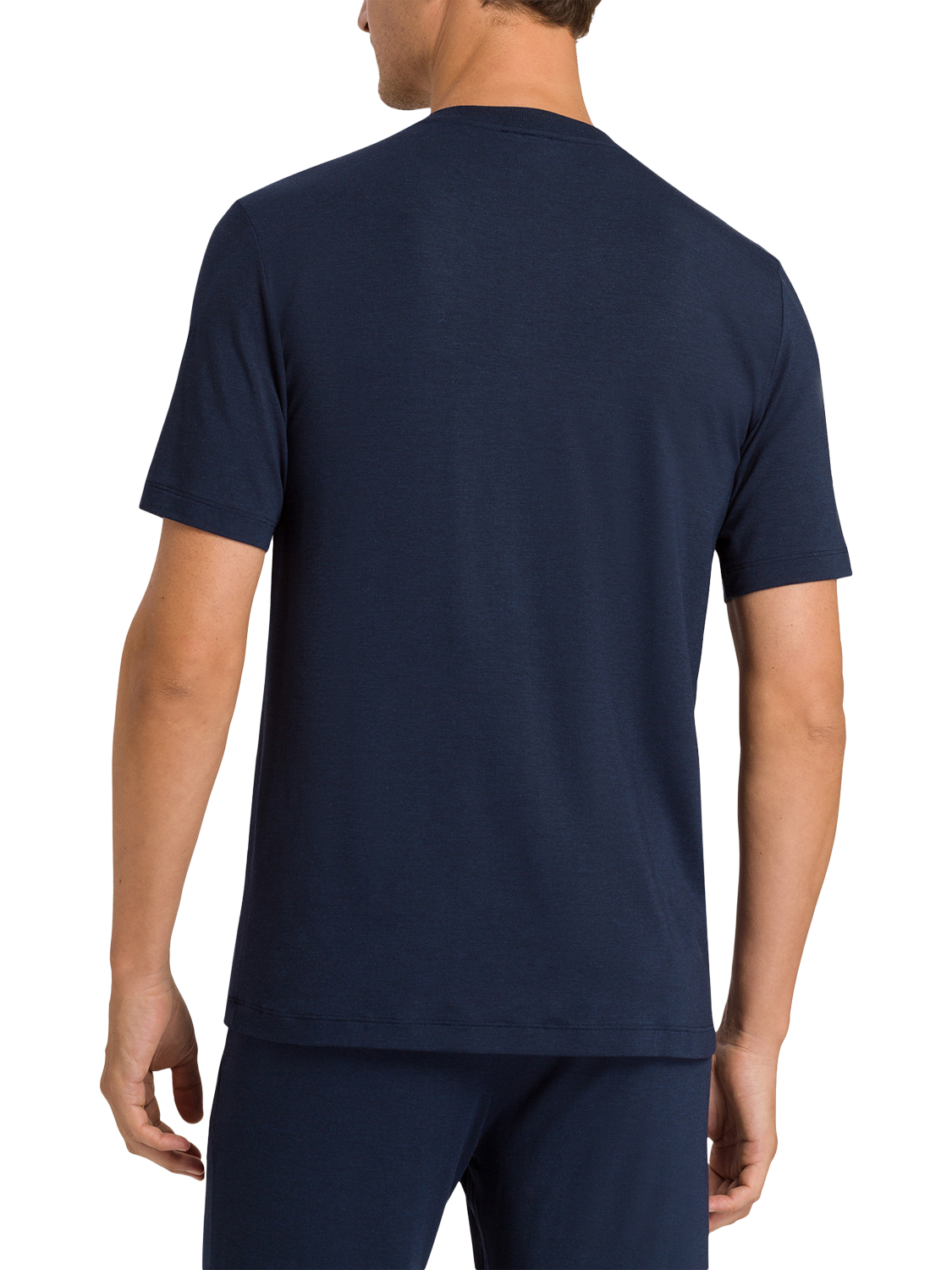 Product image 2 of 6, which shows Hanro Casuals Short Sleeve Crew Neck Top, Deep Navy, S