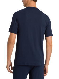 Hanro Casuals Short Sleeve Crew Neck Top, Deep Navy - view 2, Deep Navy