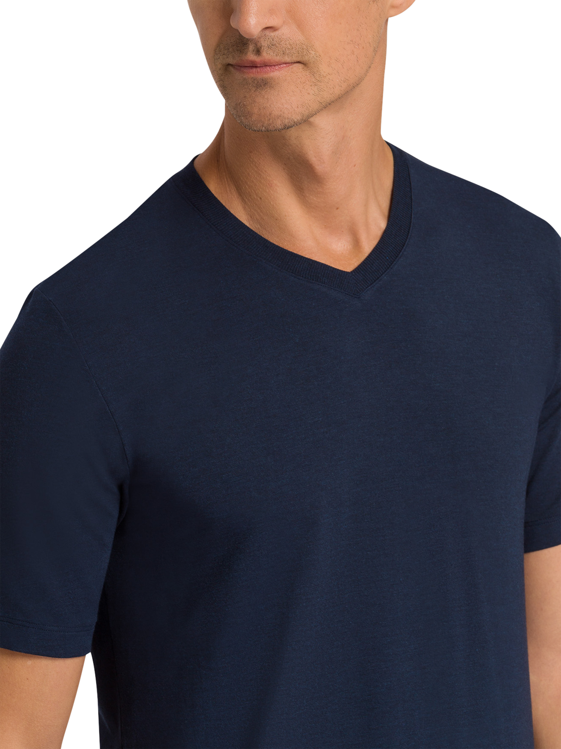 Product image 6 of 6, which shows Hanro Casuals Short Sleeve Crew Neck Top, Deep Navy, S