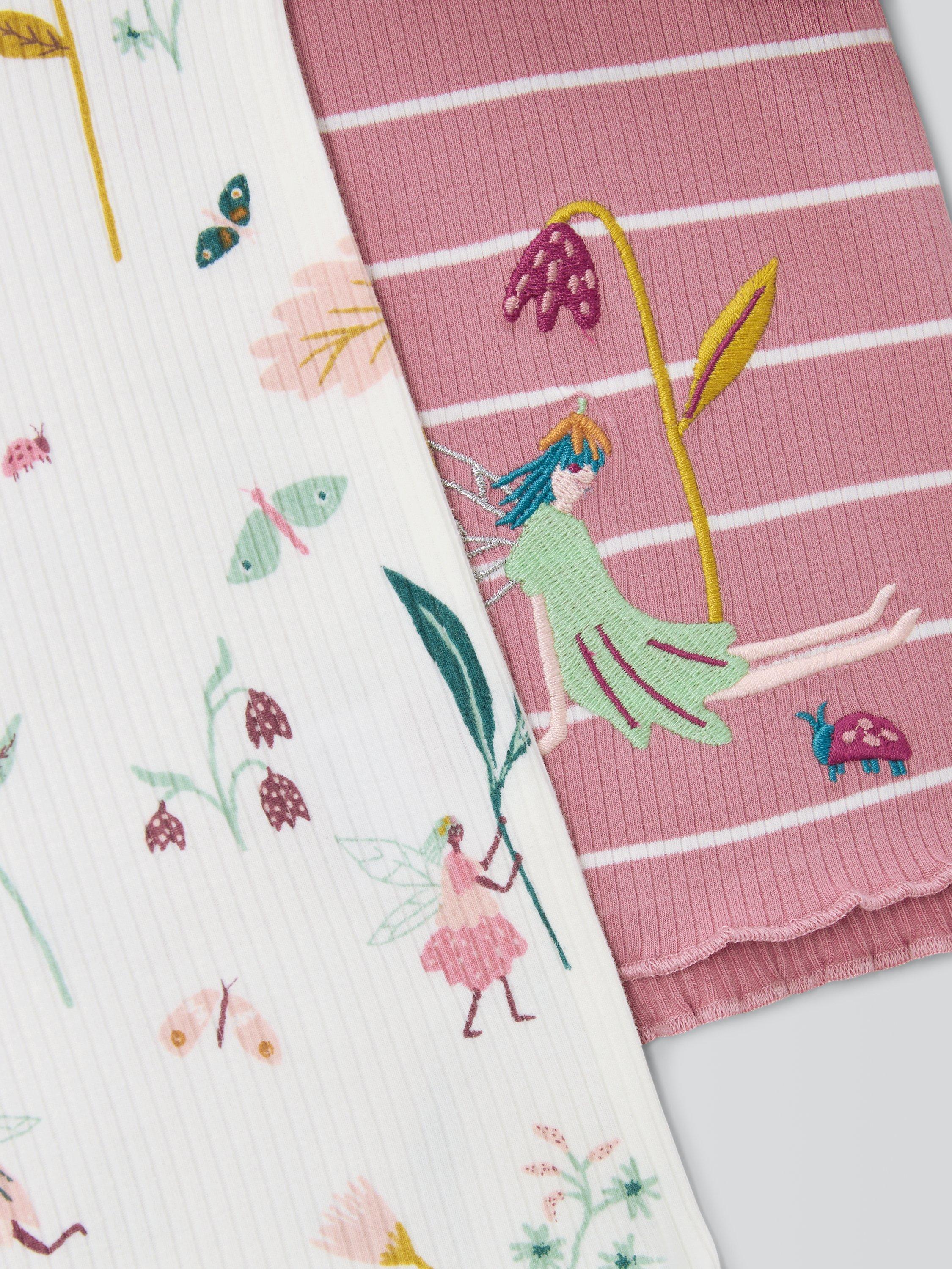 Product image 4 of 6, which shows John Lewis Kids' Fairy/Stripe Pyjamas, Pink/Multi, 5 years