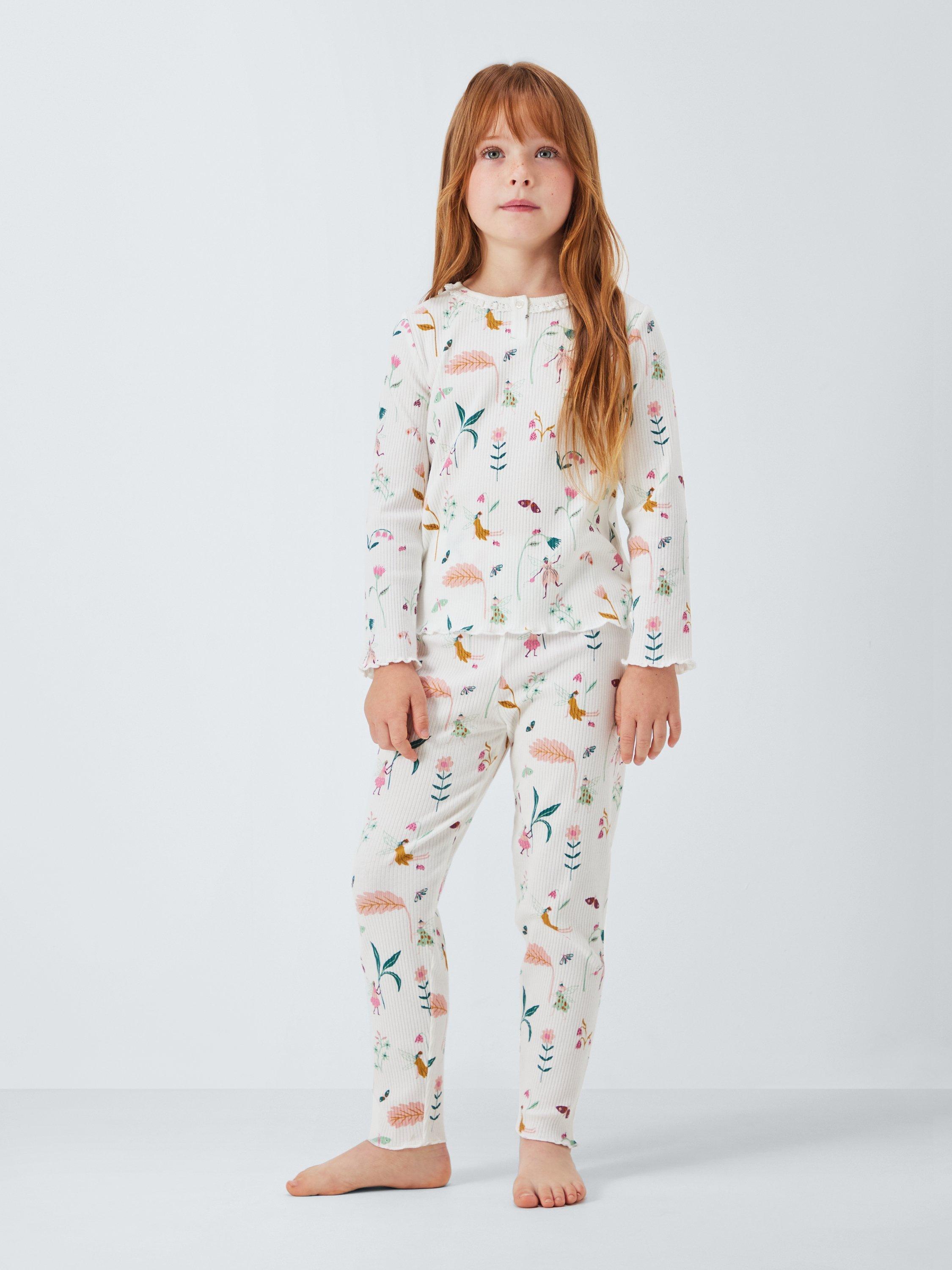 Product image 2 of 6, which shows John Lewis Kids' Fairy/Stripe Pyjamas, Pink/Multi, 5 years