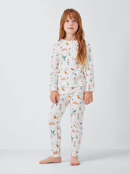 John Lewis Kids' Fairy/Stripe Pyjamas, Pink/Multi - view 2, Pink