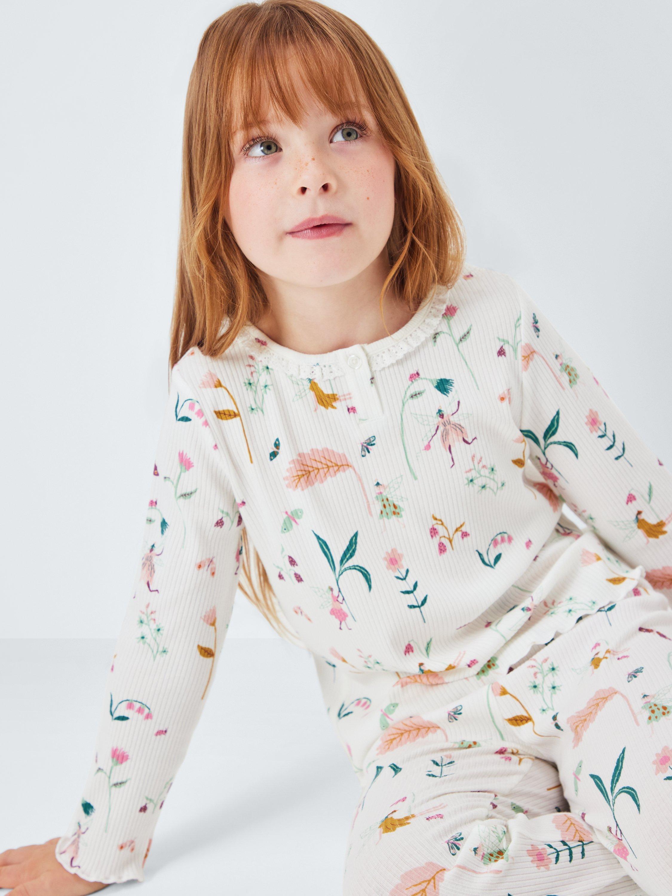 Product image 5 of 6, which shows John Lewis Kids' Fairy/Stripe Pyjamas, Pink/Multi, 5 years