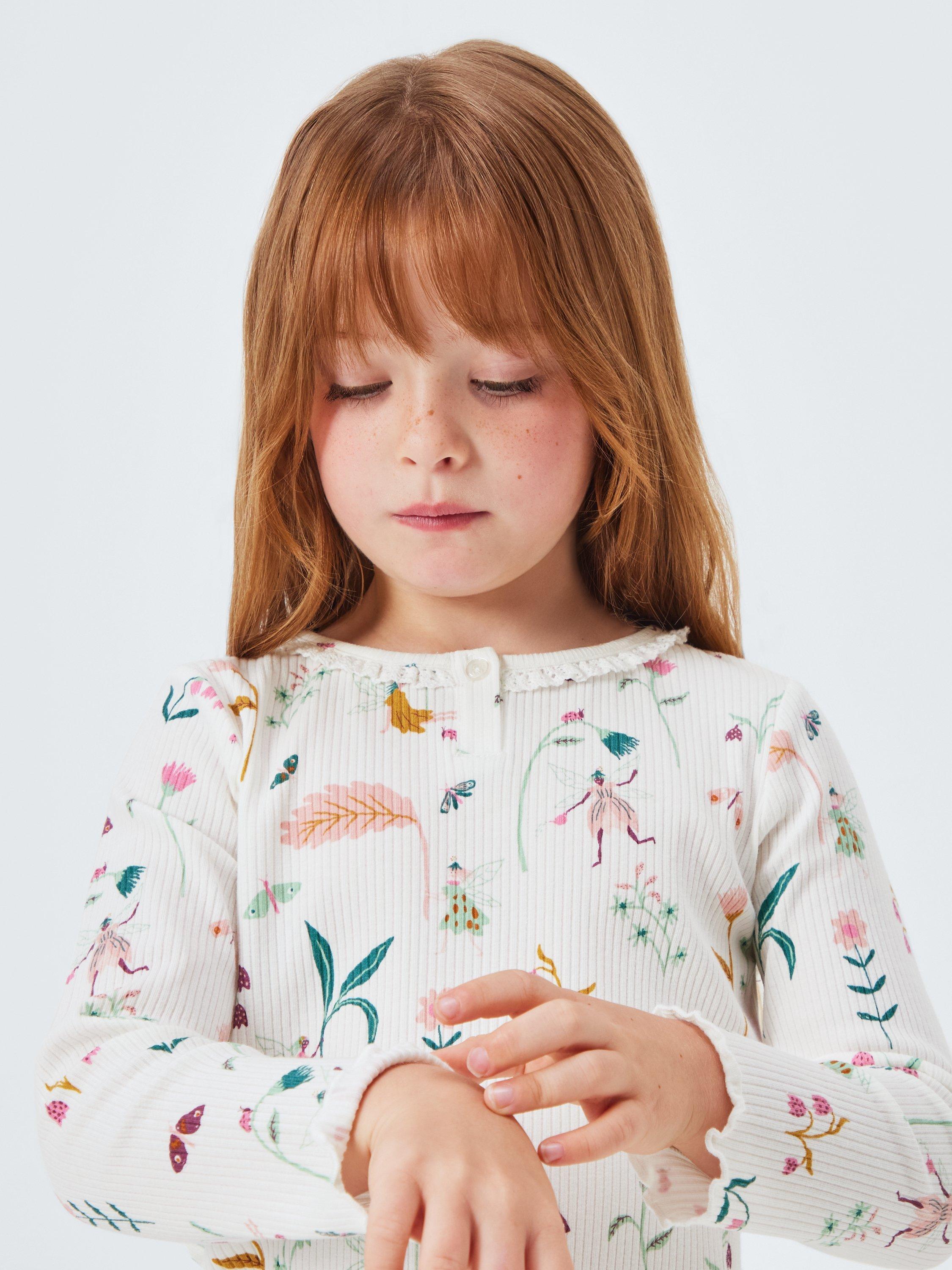 Product image 6 of 6, which shows John Lewis Kids' Fairy/Stripe Pyjamas, Pink/Multi, 5 years