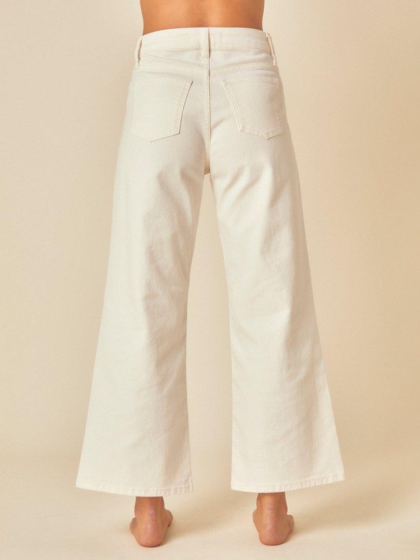 Product image 4 of 4, which shows Nobody's Child Sailor Wide Leg Crop Jeans, White, 6