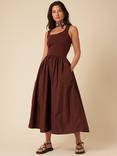 Nobody's Child Colorado Square Neck Midi Dress, Brown