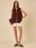 Nobody's Child Tilly Sleeveless Linen Blend Top, Brown