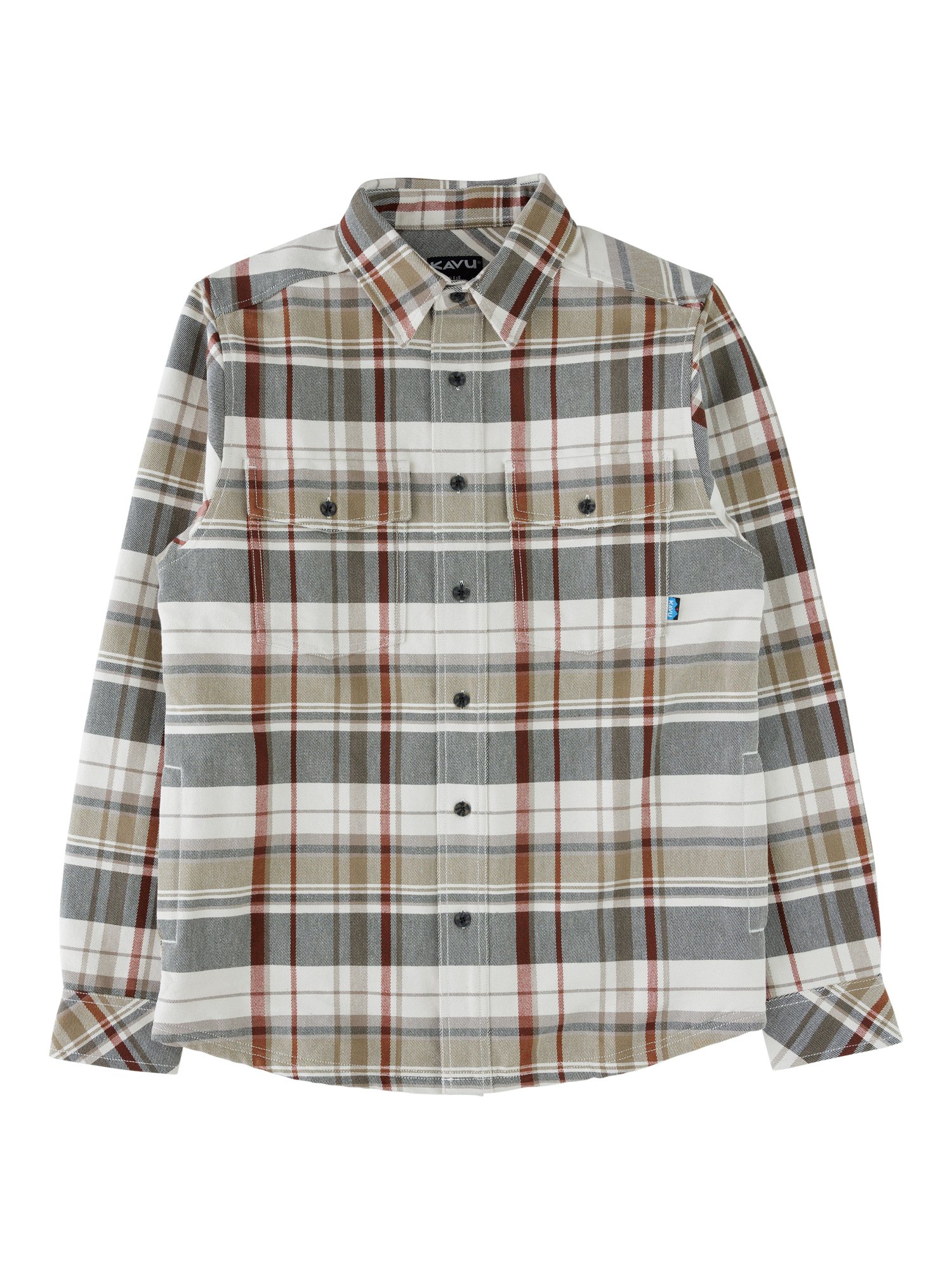 Product image 1 of 1, which shows KAVU Carrick Check Cotton Shirt, Beach Trail, S