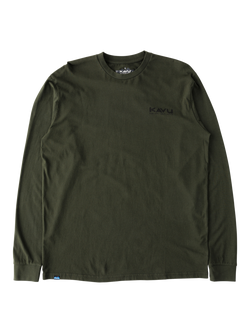 KAVU Crew Neck Long Sleeve Cotton T-Shirt, Rosin