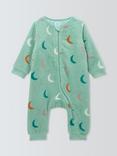 John Lewis Baby Moon Zip-Up Onesie, Aqua