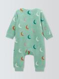 John Lewis Baby Moon Zip-Up Onesie, Aqua
