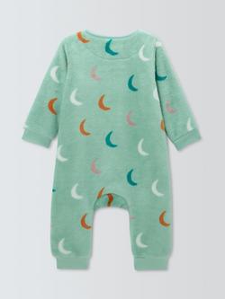 John Lewis Baby Moon Zip-Up Onesie, Aqua - view 2, Aqua