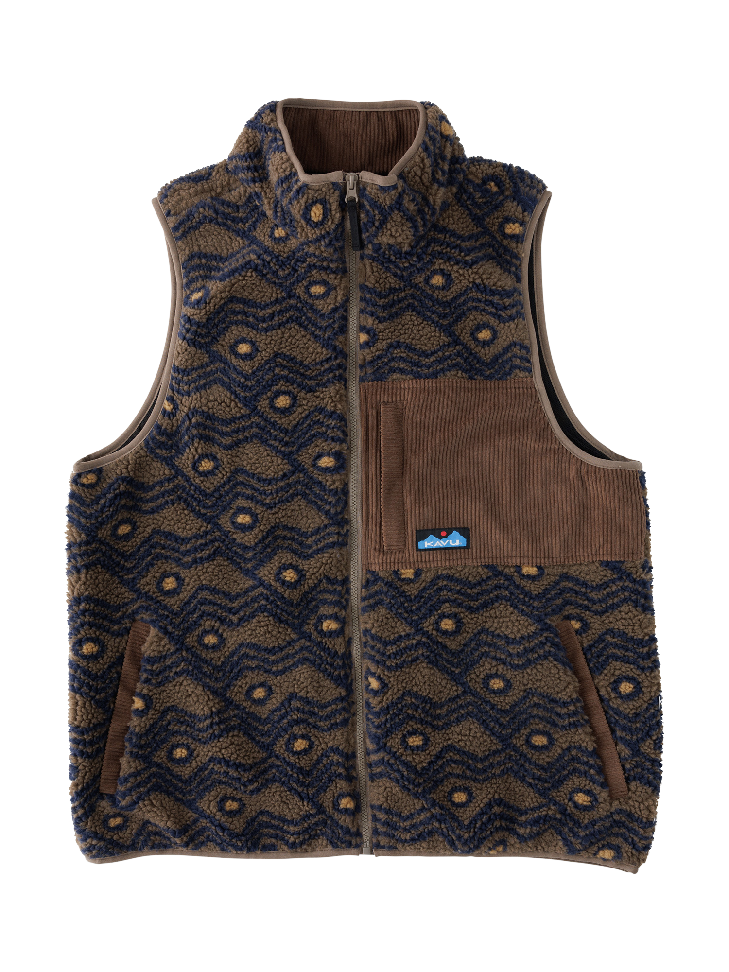Product image 1 of 2, which shows KAVU Zip Front Fleece Gilet, Walnut Mountain, S