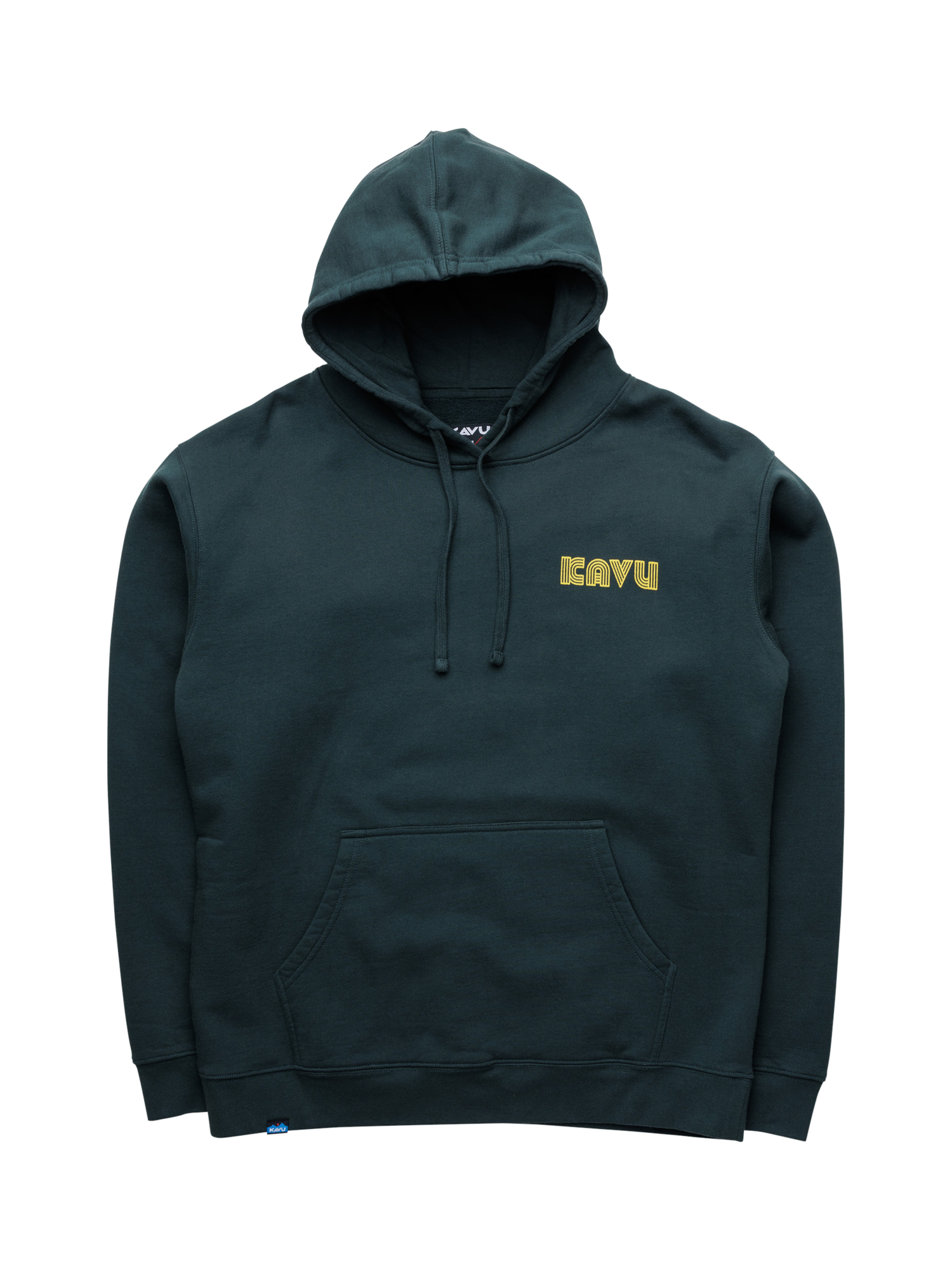Product image 1 of 2, which shows KAVU Core Graphic Print Cotton Hoodie, Dark Spruce, M