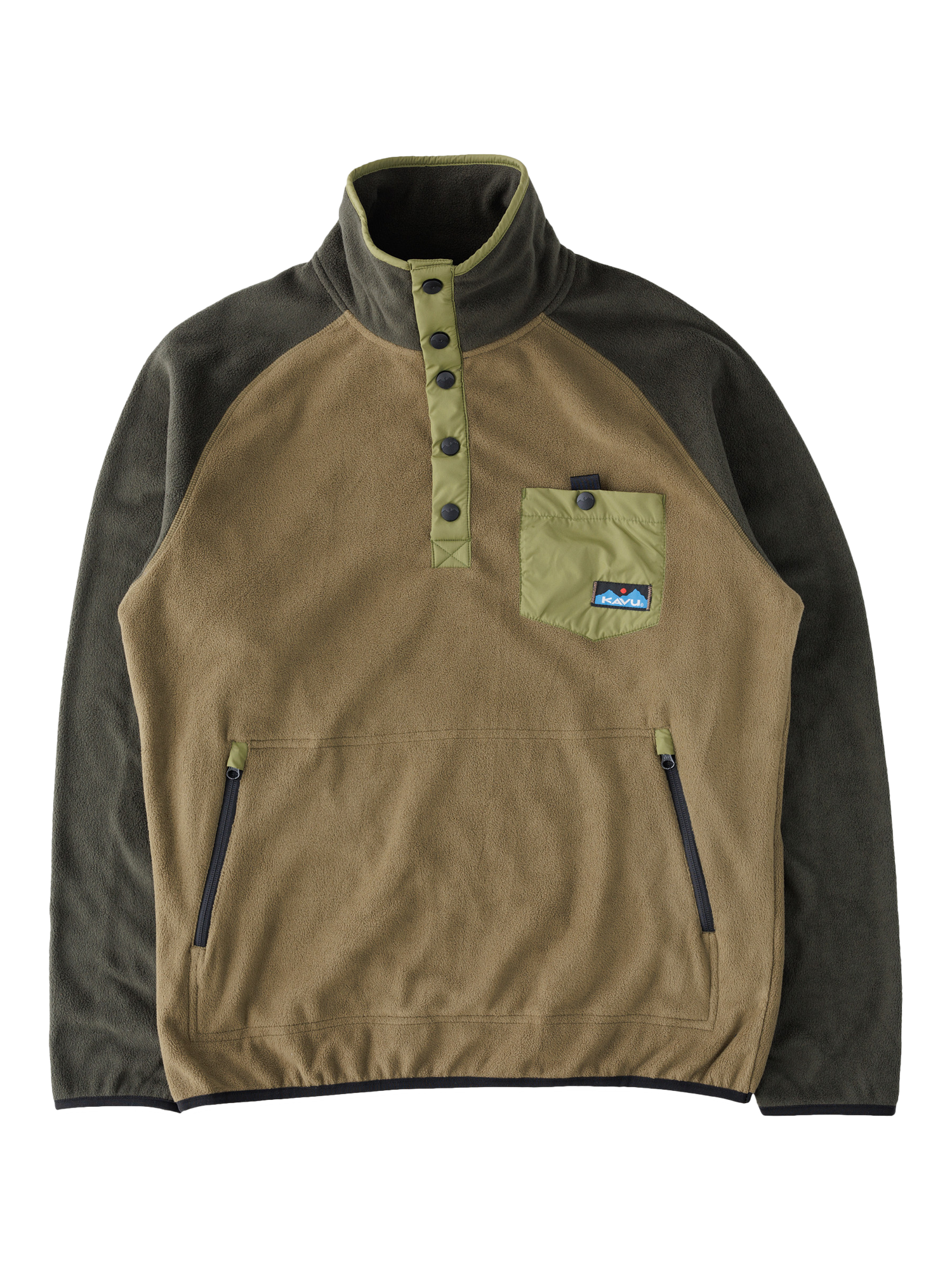 Product image 1 of 1, which shows KAVU Teannaway Long Sleeve High Neck Sweatshirt, Evergreen, S