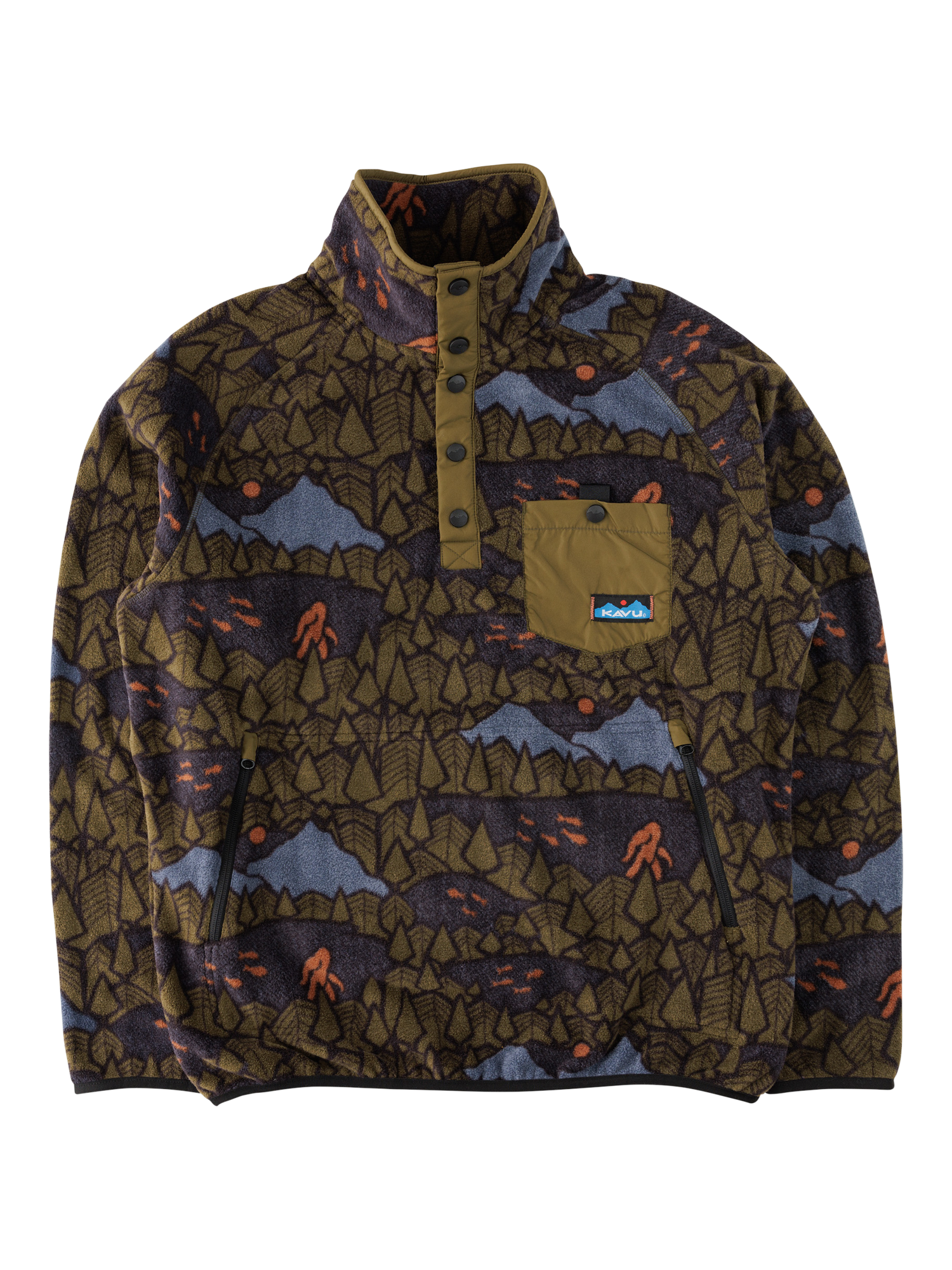 Product image 1 of 1, which shows KAVU Teannaway Lonng Sleeve High Neck Sweatshirt, Sasquatch Night, L