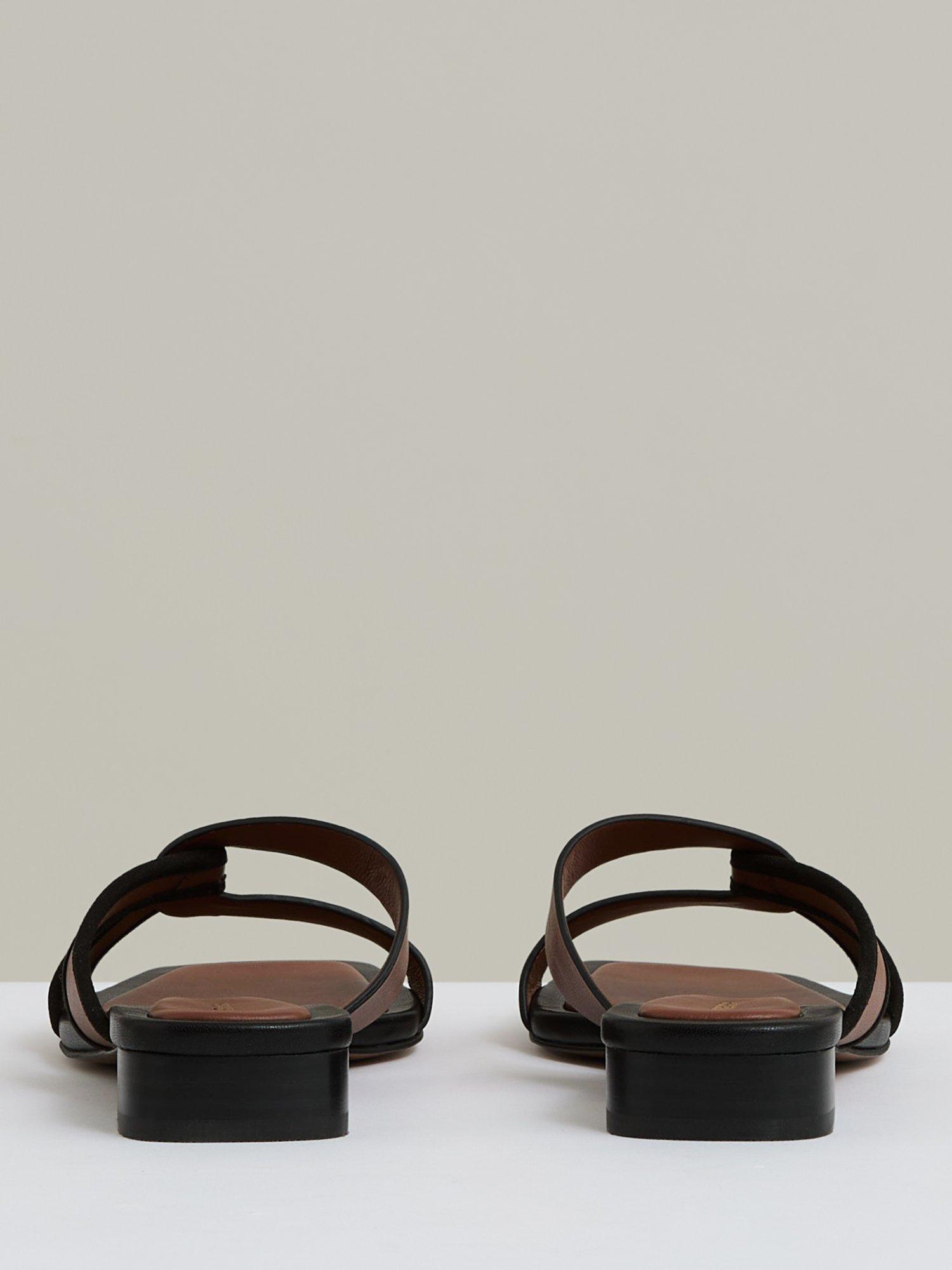 Product image 4 of 5, which shows Reiss Clara Leather Link Strap Mule Sandals, Tan, 3