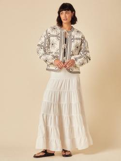 Nobody's Child Layla Embroidered Jacket, Cream/Black, Cream/Black