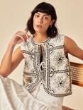Nobody's Child Layla Embroidered Waistcoat, Cream