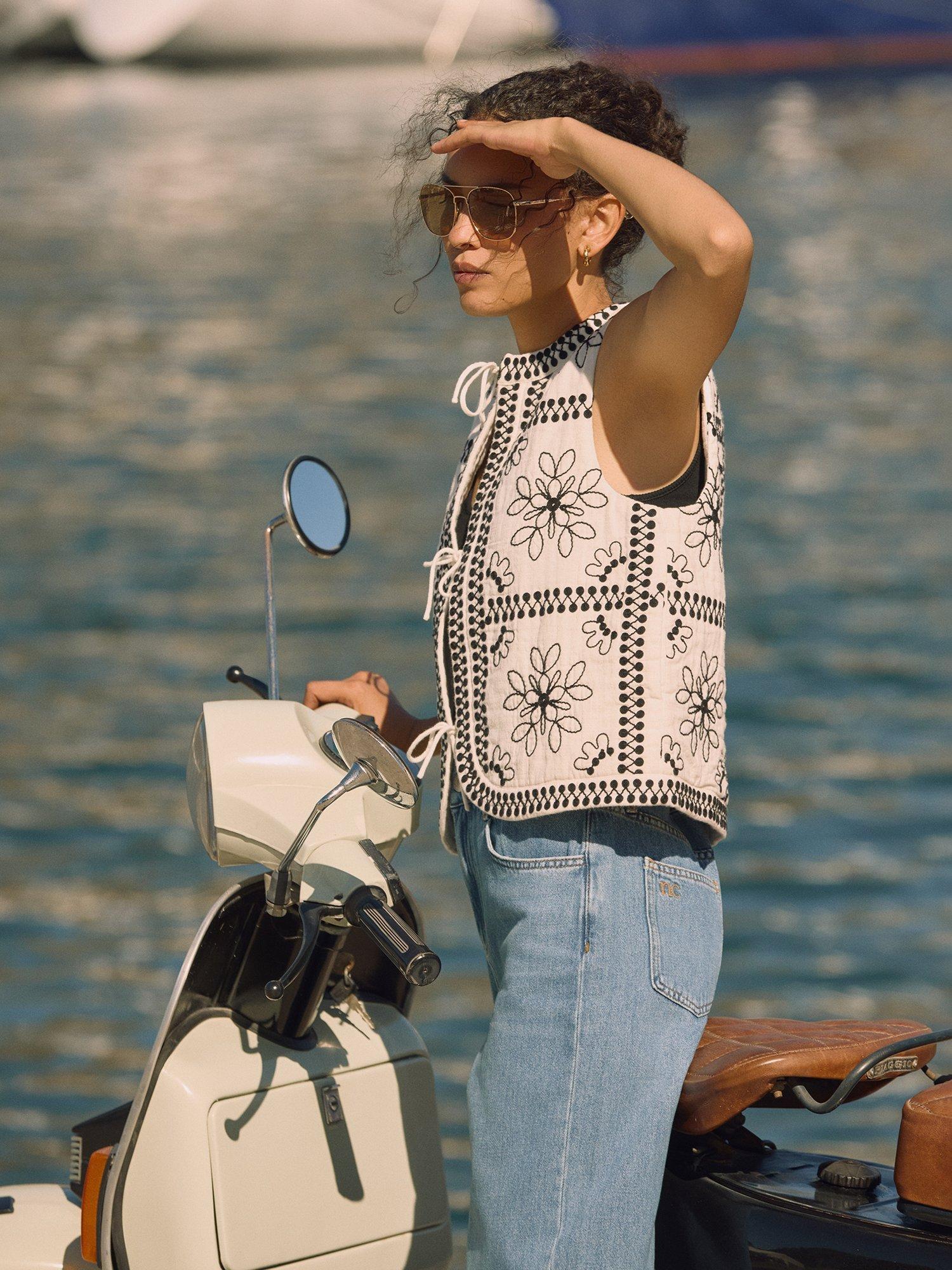 Product image 5 of 5, which shows Nobody's Child Layla Embroidered Waistcoat, Cream, XL