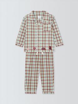 John Lewis Baby Highland Check Pyjama Set, Green, Green