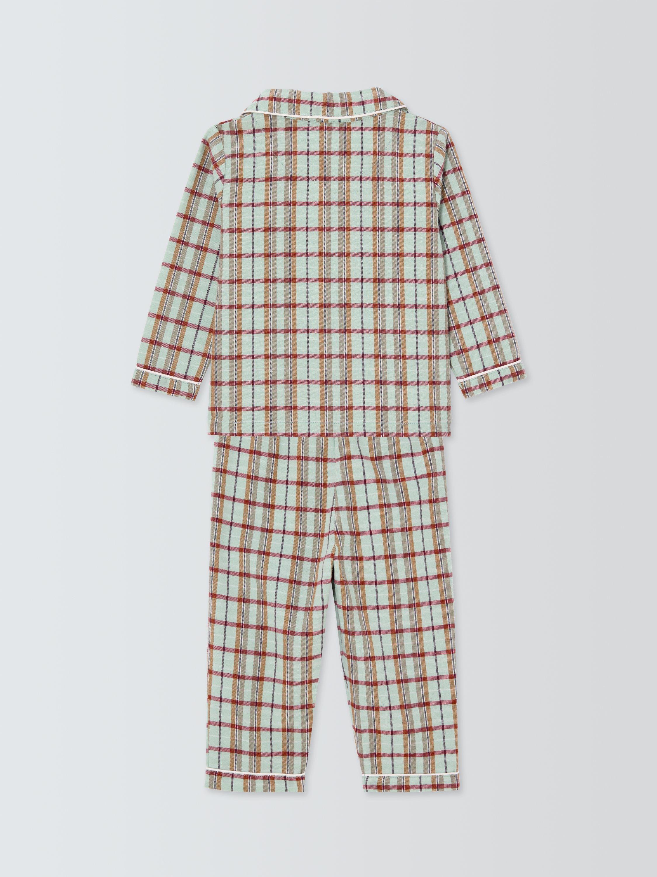 Product image 2 of 3, which shows John Lewis Baby Highland Check Pyjama Set, Green, 3-6 months