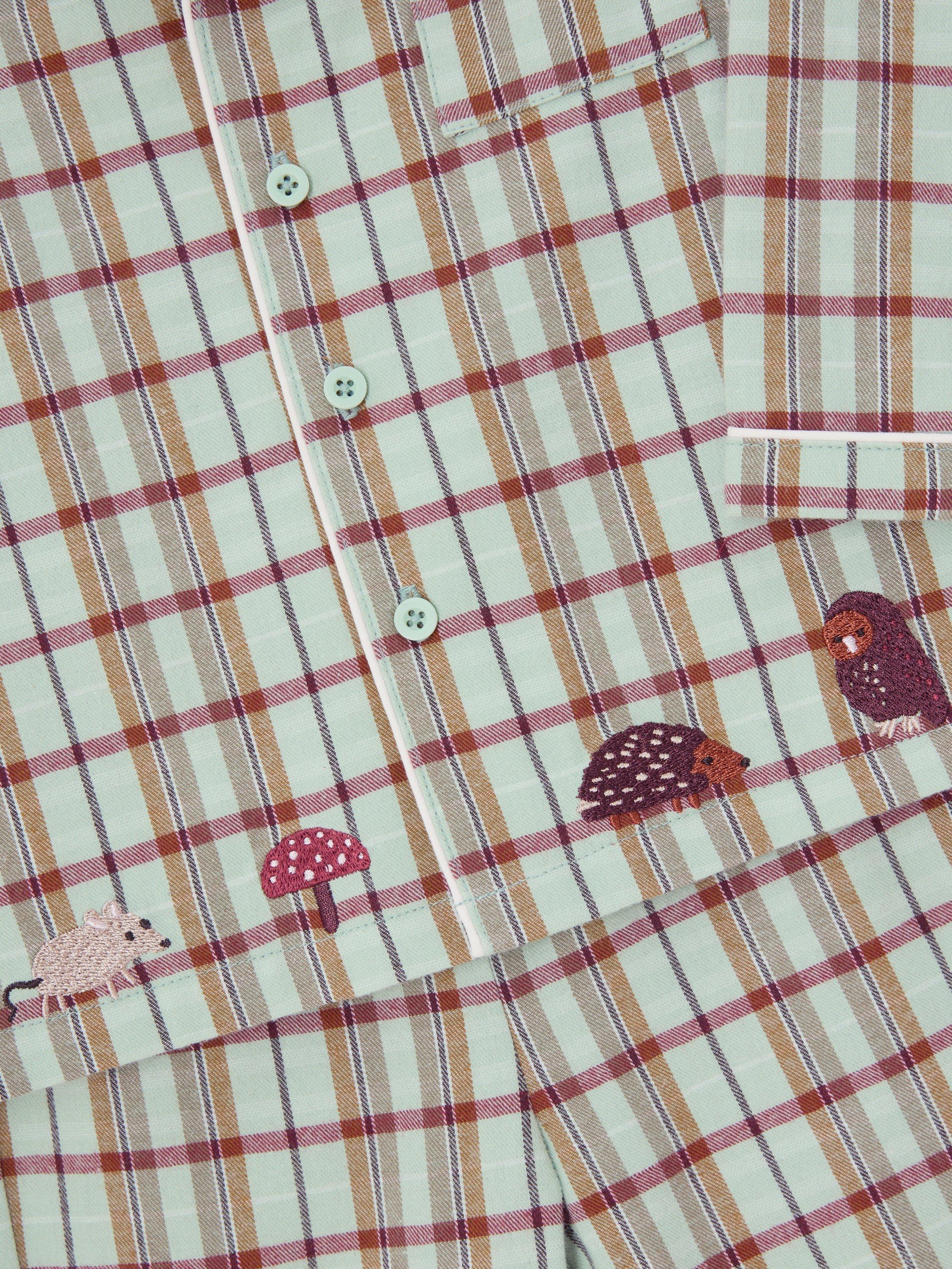 Product image 3 of 3, which shows John Lewis Baby Highland Check Pyjama Set, Green, 3-6 months